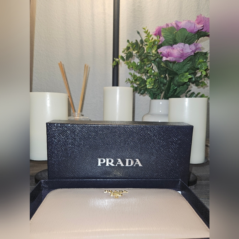 Prada Cream Women's Wallet With COA